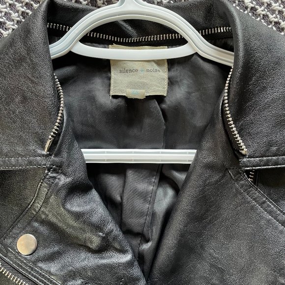 Faux Black Leather Jacket - Picture 5 of 8